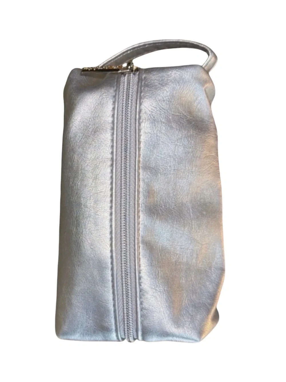 La Prairie Silver Metallic Cosmetic Bag | Luxury | Makeup Pouch | Travel Case